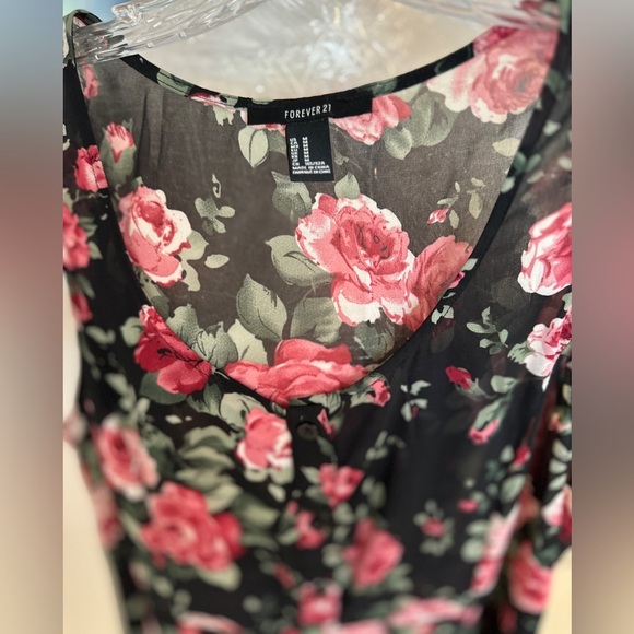 Forever 21 Pink and Black Sleeveless Sundress - Picture 2 of 3